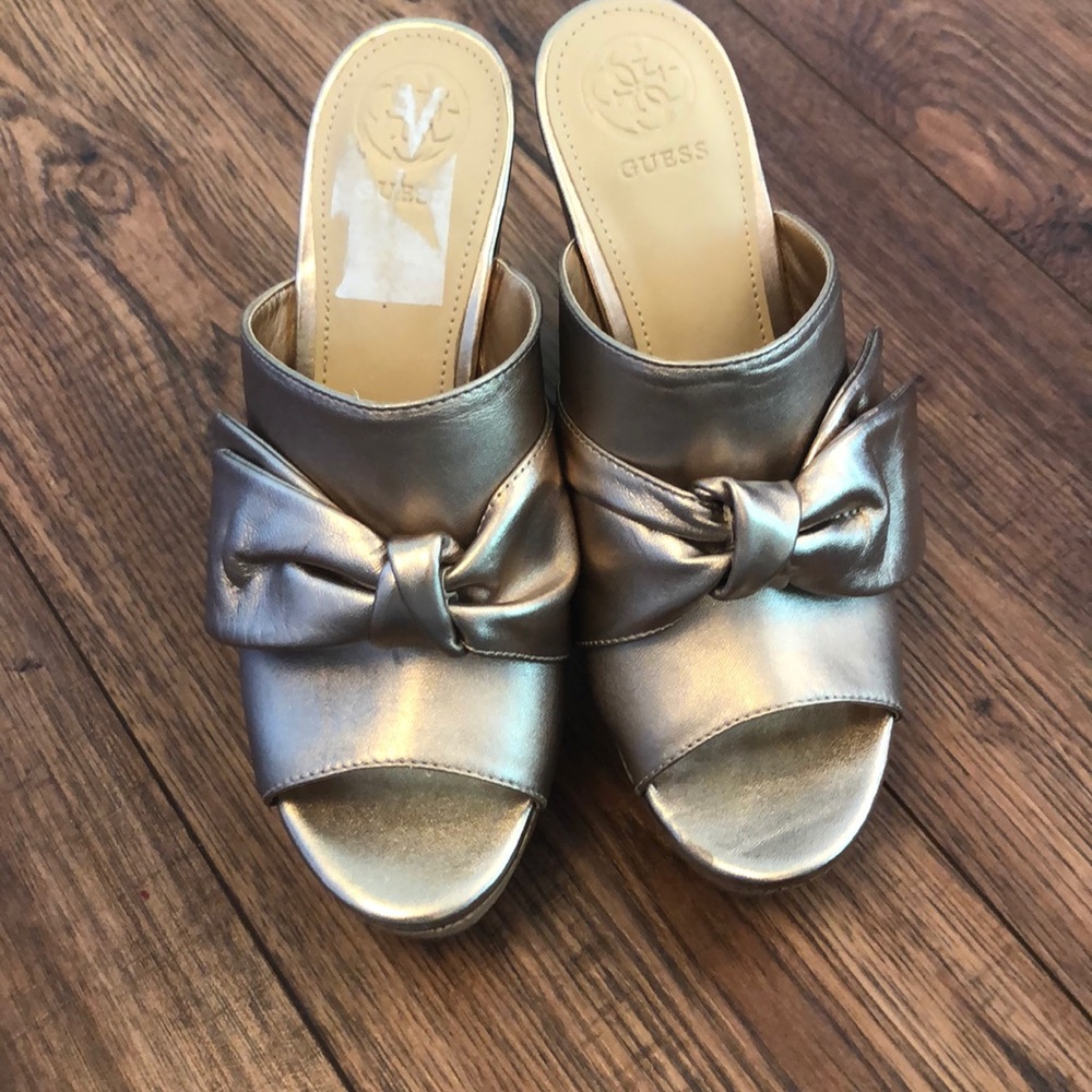 Guess Gold Wedges Size 7